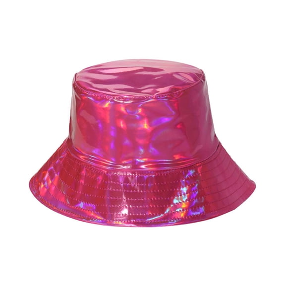 Xfvqtps Men Women Laser Shiny Rave Bucket Hat Fashion Hip-Hop Hat Summer Sun Protection Fisherman Hat