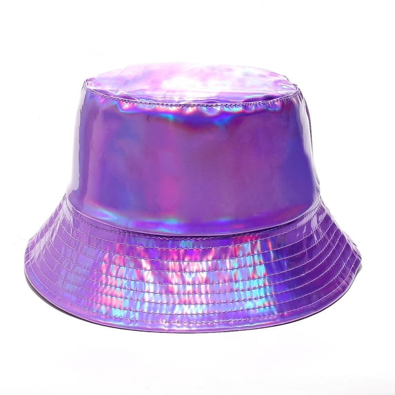 Xfvqtps Men Women Laser Shiny Rave Bucket Hat Fashion Hip-Hop Hat Summer Sun Protection Fisherman Hat