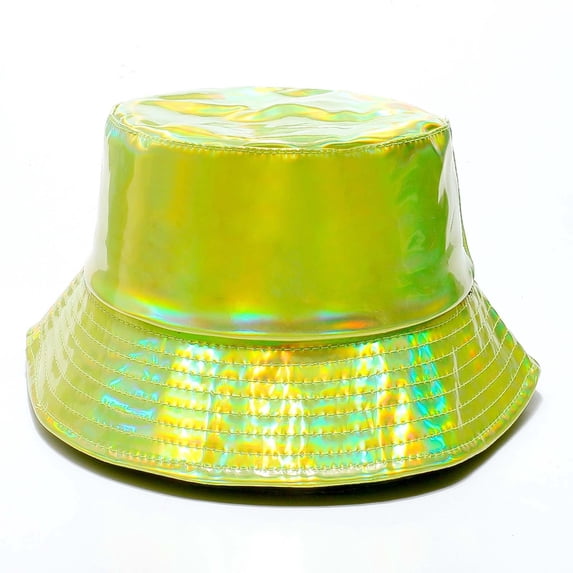 Xfvqtps Men Women Laser Shiny Rave Bucket Hat Fashion Hip-Hop Hat Summer Sun Protection Fisherman Hat