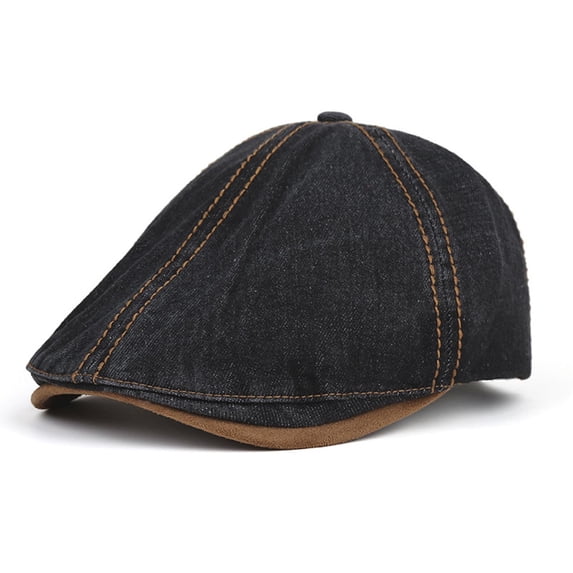 Xfvqtps Men Women Newsboy Hat Flat Cap Vintage Washed Denim Adjustable Ivy Gatsby Beret Duckbill Hat Driving Hunting Cap