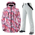 thumbnail image 1 of Xfvqtps Men and Women Ski Jacket and Pant Set Snowboarding Snowsuit Zipper Hooded Multiple Pockets Coat Adjustable Overalls Waterproof Windproof Winter Ski Suits White, 1 of 5
