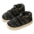 thumbnail image 1 of Xfvqtps Men and Womens Cotton Shoes Down Cloth Plush Fleece Line Thick Bottom Memory Foam Waterproof Warm Shoes Winter Indoor Home Rainproof shoes Black, 1 of 7