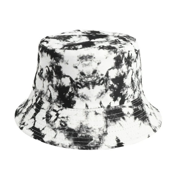 Xfvqtps Men and Women Fisherman Hats Gradient Color Painted Tie Dyed Double Sided Fisherman Hats Wear Outdoor Sunscreen Sun Hats On Both Sides White