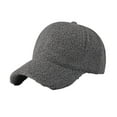 thumbnail image 1 of Xfvqtps Men and Women Lamb Wool Plush Baseball Cap Solid Color Simplicity Fashion Thickened Windproof Coldproof Warm Winter Hat Gray, 1 of 6