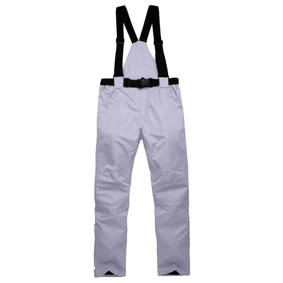 Xfvqtps Men and Women Snow Pants Ski Bibs Snowboarding Adjustable Straps Solid Color Warm Waterproof Winter Overalls Gray
