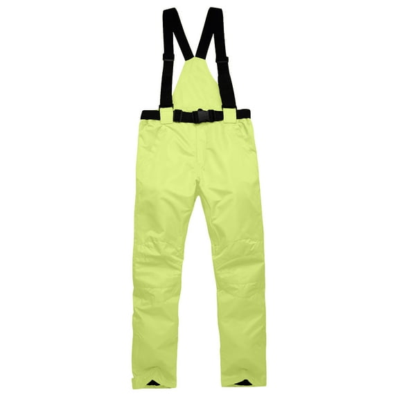 Xfvqtps Men and Women Snow Pants Ski Bibs Snowboarding Adjustable Straps Solid Color Warm Waterproof Winter Overalls Green