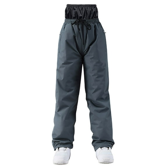 Xfvqtps Men and Women Snow Pants Snowboarding Raise Waistband Elastic Trouser Leg Warm Waterproof Windproof Winter Ski Pants Navy