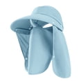 thumbnail image 1 of Xfvqtps Men and Women Visor Hat with Mask Wide Brim Hat Sunshade UV Protection Removable Solid Color Breathable Summer Sun Hat Light Blue, 1 of 7