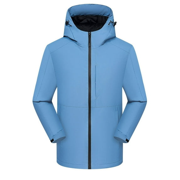 Xfvqtps Men and Women Warm Snowboard Jacket Ski Coat Hooded Adjustable Drawstring Waterproof Windproof Snow Jackets Winter Mountain Coat Blue