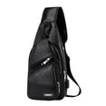 thumbnail image 1 of Xfvqtps Mens 2PC Chest Bag Plastic Buckle Adjustable Shoulder Strap Multi Compartment Leather Inclined Shoulder Bag Black, 1 of 6