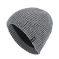 thumbnail image 1 of Xfvqtps Mens Beanie Knitted Plush Lining Solid Color Simplicity Stretch Soft Thickened Windproof Coldproof Warm Winter Skull Cap Gray, 1 of 5