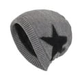 thumbnail image 1 of Xfvqtps Mens Beanie Knitted Plush Lining Star Print Simplicity Stretch Soft Thickened Windproof Coldproof Warm Winter Slouchy Hat Gray, 1 of 6