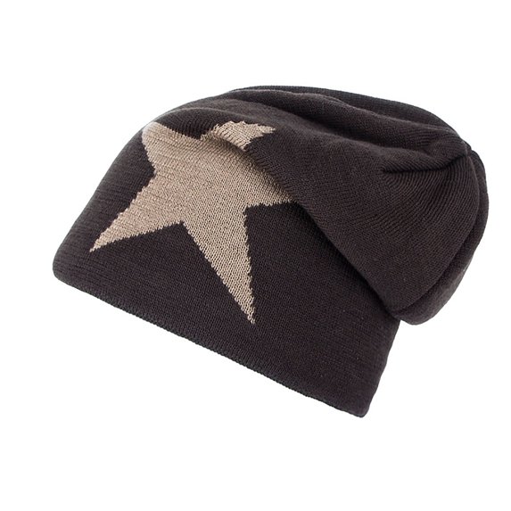 Xfvqtps Mens Beanie Knitting Crochet Sport Style Star Print Slouchy Vintage Stretch Windproof Coldproof Outdoor Fall Winter Warm Soft Skull Cap Coffee