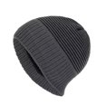 thumbnail image 1 of Xfvqtps Mens Beanie Knitting Hip Hop Style Stripe Plush Lining Vintage Stretch Soft Thickened Windproof Coldproof Outdoor Winter Warm Skull Cap Dark Gray, 1 of 5