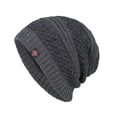 thumbnail image 1 of Xfvqtps Mens Beanie Slouchy Snowflake Label Knitting Crochet Plush Lining Soft Vintage Stretch Thickened Windproof Coldproof Outdoor Winter Warm Skull Cap Gray, 1 of 7