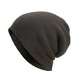 thumbnail image 1 of Xfvqtps Mens Beanie Slouchy Solid Color Simplicity Knitting Plush Lining Hip Hop Style Vintage Stretch Soft Thickened Windproof Coldproof Outdoor Winter Warm Skull Cap Gray, 1 of 5