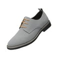 thumbnail image 1 of Xfvqtps Mens Casual Shoes British Style Suede Surface Lace up Classic Comfortable Soft Sole Business Casual Frosted Leather Shoes Gray, 1 of 7