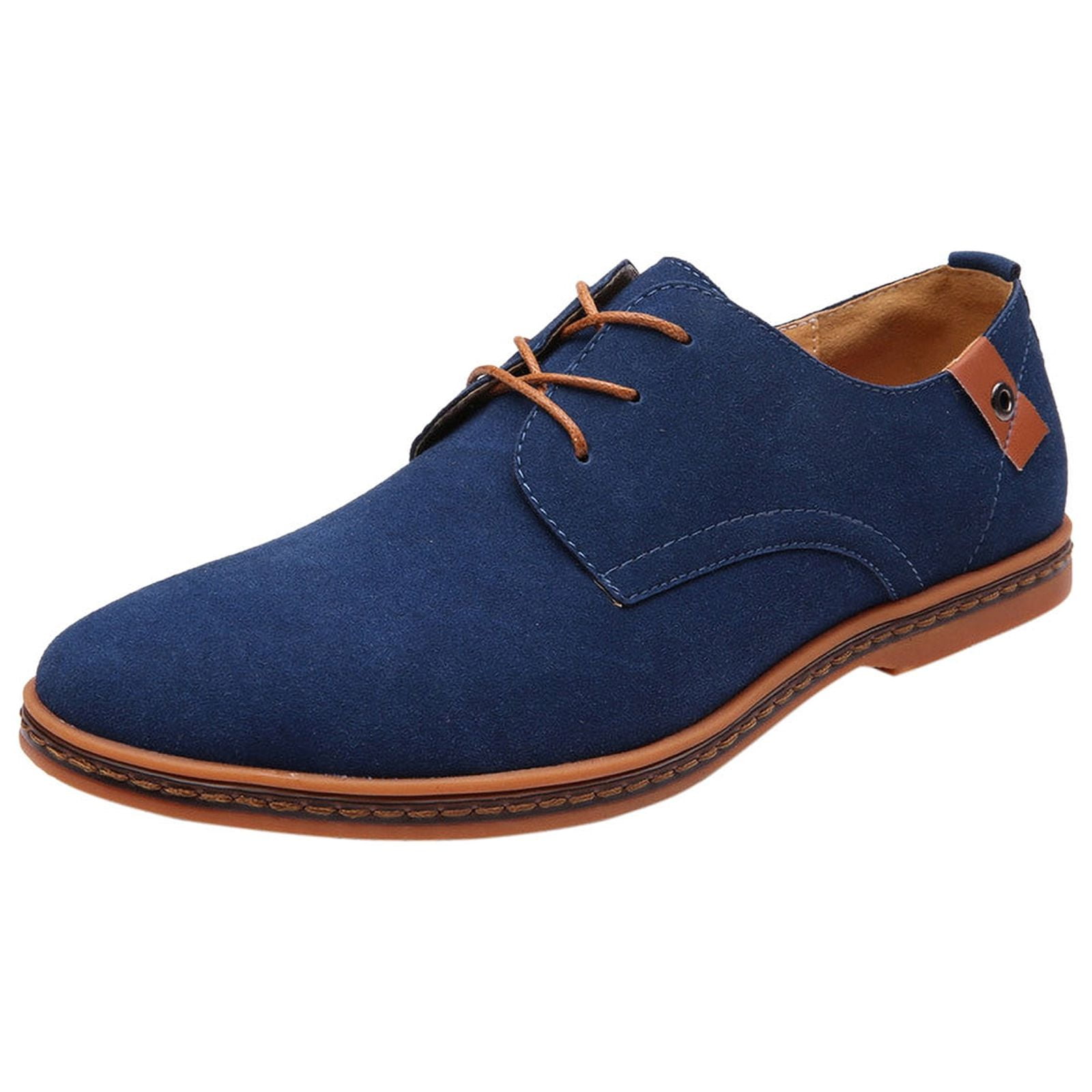 blue sole dress shoes Men's Navy Leather Brogue Dress Shoes with Rubber Sole - Wessi – Wessi main image 0