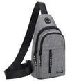 thumbnail image 1 of Xfvqtps Mens Chest Bag Adjustable Shoulder Strap Large Capacity Double Compartment Multi-Purpose Fashion Lightweight Portable Commuting Oxford Cloth Crossbody Bag Gray, 1 of 7