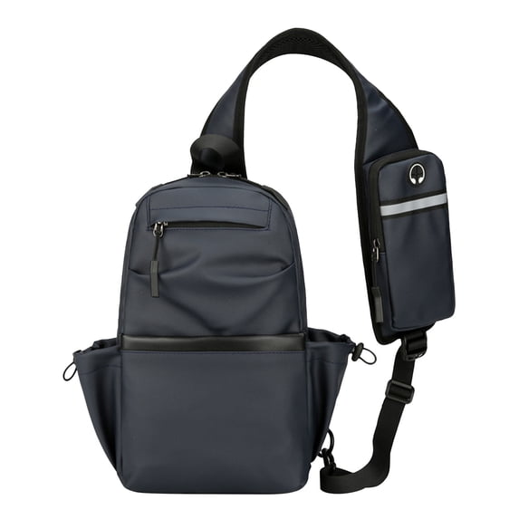 Xfvqtps Mens Chest Bag Adjustable Shoulder Strap Large Capacity Multi Compartment Multi-Purpose Fashion Lightweight Portable Commuting Cloth Crossbody Bag Blue