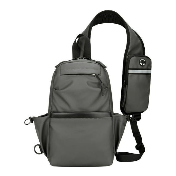 Xfvqtps Mens Chest Bag Adjustable Shoulder Strap Large Capacity Multi Compartment Multi-Purpose Fashion Lightweight Portable Commuting Cloth Crossbody Bag Gray