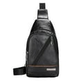 thumbnail image 1 of Xfvqtps Mens Chest Bag Adjustable Shoulder Strap Large Capacity Multi Compartment Multi-Purpose Fashion Lightweight Portable Commuting Leather Crossbody Bag Black, 1 of 8