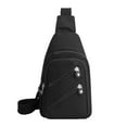 thumbnail image 1 of Xfvqtps Mens Chest Bag Adjustable Shoulder Strap Large Capacity Multi Compartment Multi-Purpose Fashion Lightweight Portable Commuting Nylon Crossbody Bag Black, 1 of 6