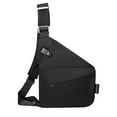 thumbnail image 1 of Xfvqtps Mens Chest Bag Adjustable Shoulder Strap Large Capacity Multi Compartment Multi-Purpose Fashion Lightweight Portable Commuting Oxford Cloth Crossbody Bag Black, 1 of 1
