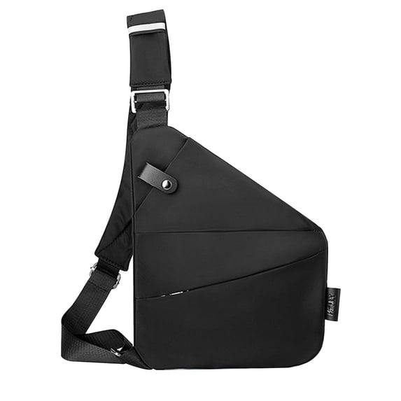 Xfvqtps Mens Chest Bag Adjustable Shoulder Strap Large Capacity Multi Compartment Multi-Purpose Fashion Lightweight Portable Commuting Oxford Cloth Crossbody Bag Black