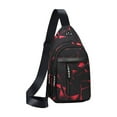 thumbnail image 1 of Xfvqtps Mens Chest Bag Adjustable Shoulder Strap Large Capacity Multi Compartment Multi-Purpose Fashion Lightweight Portable Commuting Oxford Cloth Crossbody Bag Red, 1 of 7