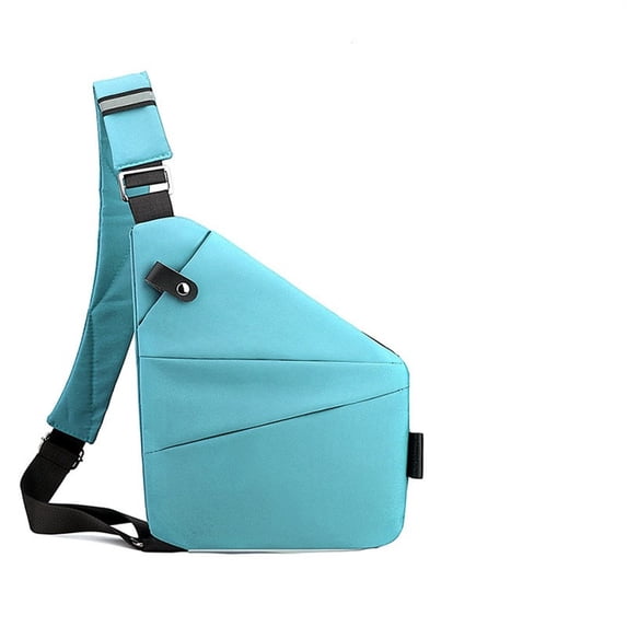 Xfvqtps Mens Chest Bag Adjustable Shoulder Strap Large Capacity Multi Compartment Multi-Purpose Fashion Lightweight Portable Commuting Oxford Cloth Crossbody Bag Sky Blue