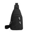 thumbnail image 1 of Xfvqtps Mens Chest Bag Adjustable Shoulder Strap Large Capacity Multi Compartment Multi-Purpose Fashion Lightweight Portable Commuting Oxford Cloth Crossbody Bag Black, 1 of 8
