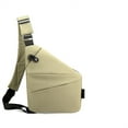 thumbnail image 1 of Xfvqtps Mens Chest Bag Adjustable Shoulder Strap Large Capacity Multi Compartment Multi-Purpose Fashion Lightweight Portable Commuting Oxford Cloth Crossbody Bag Khaki, 1 of 1