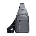 thumbnail image 1 of Xfvqtps Mens Chest Bag Adjustable Shoulder Strap Large Capacity Multi Compartment Multi-Purpose Fashion Lightweight Portable Commuting Oxford Cloth Crossbody Bag Gray, 1 of 8