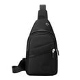 thumbnail image 1 of Xfvqtps Mens Chest Bag Adjustable Shoulder Strap Large Capacity Multi Compartment Multi-Purpose Fashion Waterproof Lightweight Portable Commuting Nylon Crossbody Bag Black, 1 of 9