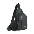 thumbnail image 1 of Xfvqtps Mens Chest Bag Adjustable Shoulder Strap Large Capacity Multi Compartment Multi-Purpose Fashion Waterproof Lightweight Portable Commuting Oxford Cloth Crossbody Bag Black, 1 of 8