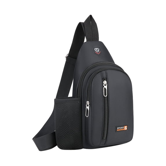 Xfvqtps Mens Chest Bag Adjustable Shoulder Strap Large Capacity Multi Compartment Multi-Purpose Fashion Waterproof Lightweight Portable Commuting Oxford Cloth Crossbody Bag Black