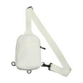 thumbnail image 1 of Xfvqtps Mens Chest Bag Adjustable Shoulder Strap Large Capacity Multi-Purpose Fashion Lightweight Portable Commuting Oxford Cloth Crossbody Bag White, 1 of 7