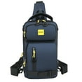 thumbnail image 1 of Xfvqtps Mens Chest Bag with USB Adjustable Shoulder Strap Large Capacity Multi Compartment Multi-Purpose Fashion Waterproof Lightweight Portable Commuting Oxford Cloth Crossbody Bag Blue, 1 of 8