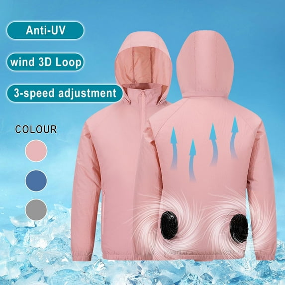 Xfvqtps Mens Cooling Fan Jacket Air Conditioned Clothing Removable USB Charging Three Speed Adjustable for Working Outdoor Activities Summer Hot Weather Cooling Vest Pink