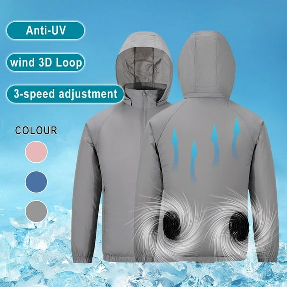 Xfvqtps Mens Cooling Fan Jacket Air Conditioned Clothing Removable USB Charging Three Speed Adjustable for Working Outdoor Activities Summer Hot Weather Cooling Vest Gray