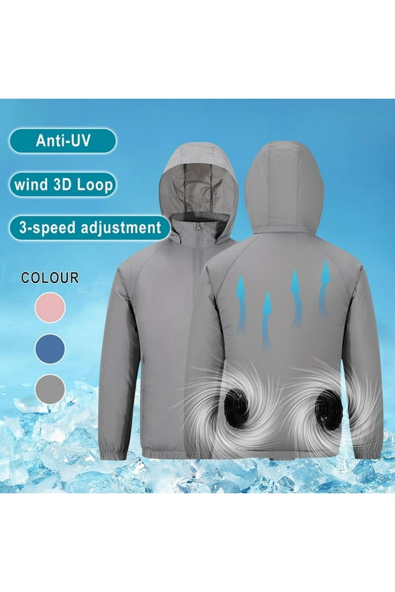 Mens Cooling Fan Jacket Air Conditioned Clothing Removable USB Charging Three Speed Adjustable for Working Outdoor Activities Summer Hot Weather Cooling Vest Gray