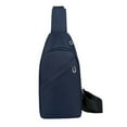 thumbnail image 1 of Xfvqtps Mens Crossbody Bags with Earphone Hole Solid Color Simplicity Adjustable Shoulder Strap Waterproof Sports Fashion Travel Hiking Casual Shoulder Bags Blue, 1 of 8