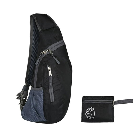 Xfvqtps Mens Crossbody Bags Foldable Waterproof Multifunctional Lightweight Sports Fashion Travel Hiking Shoulder Bags Black