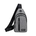 thumbnail image 1 of Xfvqtps Mens Crossbody Bags with Earphone Hole Multiple Compartments Adjustable Shoulder Strap Sports Fashion Travel Hiking Shoulder Bags Gray, 1 of 9