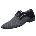 thumbnail image 1 of Xfvqtps Mens Dress Shoes British Style Pointy Toe Lace up Lattice Metal Decoration Fashion Classic Formal Business Casual Leather Shoes Shoes White, 1 of 9