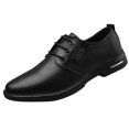 thumbnail image 1 of Xfvqtps Mens Dress Shoes British Style Simplicity Pointy Toe Lace up Soft Sole Breathable Comfortable Fashion Classic Formal Business Casual Leather Shoes Black, 1 of 6