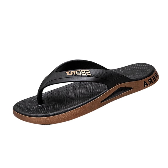 Xfvqtps Mens Flip Flops Lightweight Non-Slip Soft Sole Summer Comfortable Outdoor Beach Sandals for Casual Walking
