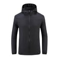 thumbnail image 1 of Xfvqtps Mens Light Jacket Cooling Sun Protection Hoodie Full Zip up Mesh Breathable Summer Coat for Fishing Hiking Athletic Running Black, 1 of 6