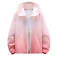 thumbnail image 1 of Xfvqtps Mens Light Jacket Hoodie Full Zip up with Drawstring Sun Protection Gradient Long Sleeve Summer Coat for Fishing Hiking Athletic Running Pink, 1 of 7